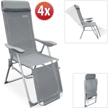 Casaria - Aluminium High Back Folding Chair Set of 4 Folding Camping Garden Chair Model Selection