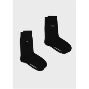 Emporio Armani 2 Pack Cotton Socks - Black