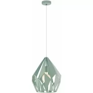 Hanging Ceiling Pendant Light Pastel Green Geometric 1x 60W E27 Feature Lamp