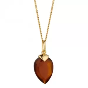 January Yellow Gold Plated Birthstone Chalcedony Stone Pendant P4975