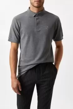 Mens Charcoal Marl Pique Polo Shirt