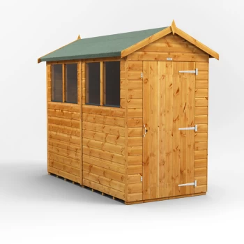 8x4 Power Apex Garden Shed - Brown