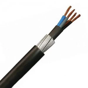 Zexum 2.5mm 4 Core 31A Brown Black Grey Blue 6944X Steel Wire Armoured SWA Outdoor Mains Power Cable - 1 Meter