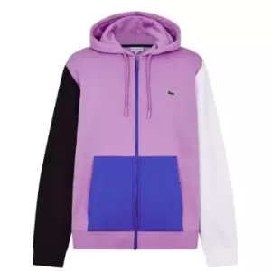 Lacoste Colour Block Zip Hoodie - Purple