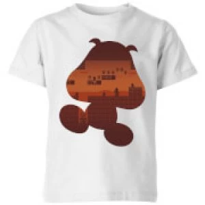 Nintendo Super Mario Goomba Silhouette Kid's T-Shirt - White - 7-8 Years - White