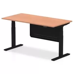 Air 1600 x 800mm Height Adjustable Desk Beech Top Black Leg With Black