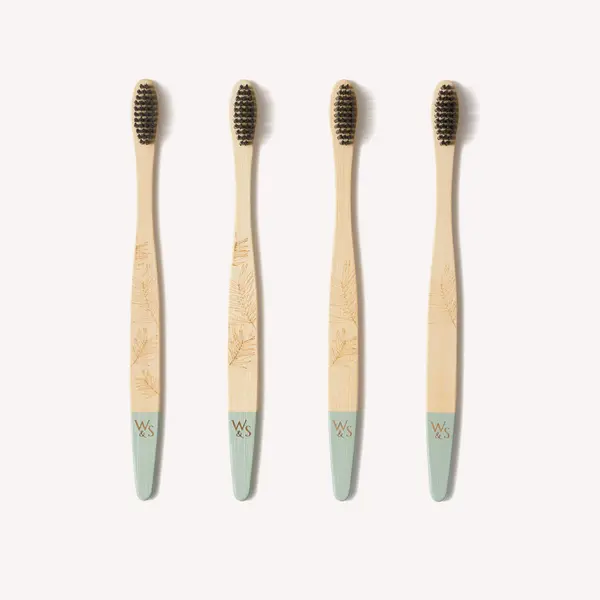 Wild & Stone Organic Bamboo Medium Bristles Toothbrush 4Pcs