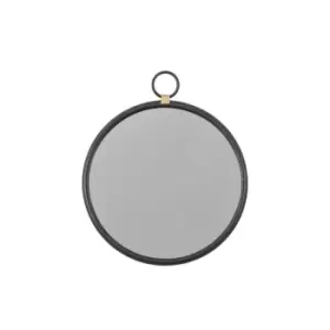 Orient Gold Effect Round Mirror 40 x 45cm Black