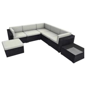 Amir Royalcraft Nevada 5 Seater Corner Sofa Set Brown - Garden & Outdoor