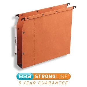 Elba A4 Ultimate AZV Lateral File Manilla 240gsm 30mm Base 300 Sheets Orange Pack of 25