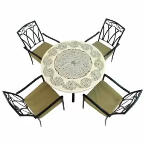 Avignon Dining Table With 4 Ascot Chairs Set