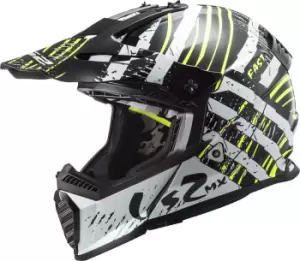 LS2 MX437 Fast Evo Verve Motocross Helmet, black-white, Size S, black-white, Size S