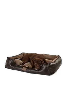 Bunty Tuscan Faux Leather Pet Bed Brown Extra Large - Medium