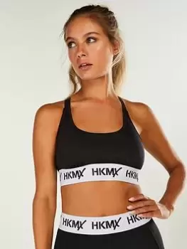 Hunkemoller HKMX The Crop Branded Tape Bra - Black Size M Women