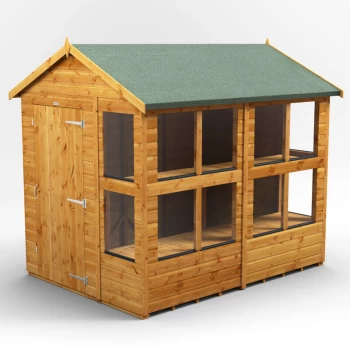 Power Sheds - 8x6 Power Apex Potting Shed - Brown