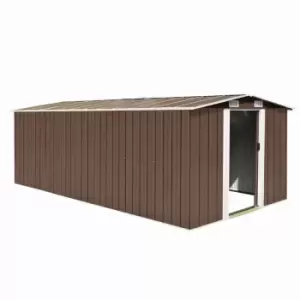 Vidaxl Garden Shed 257X489X181cm - Metal Brown