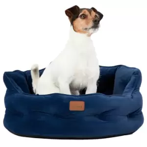 Joules Dog Chesterfield Thick Soft Velvet Pet Bed Small- 50cm