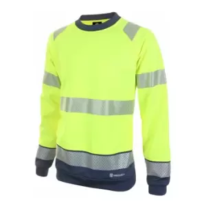 Hivis two tone sweatshirt sat yell/nvy 4XL - Saturn Yellow / Navy - Saturn Yellow / Navy - Beeswift