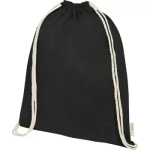 Bullet Orissa Organic Cotton Drawstring Bag (One Size) (Solid Black)