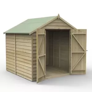 Forest Garden 7X7 Ft Apex Overlap Wooden Shed With Floor (Base Included)