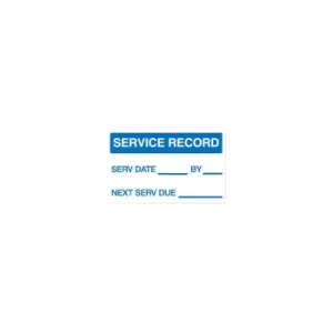 Service Record Vinyl Label 25X40MM