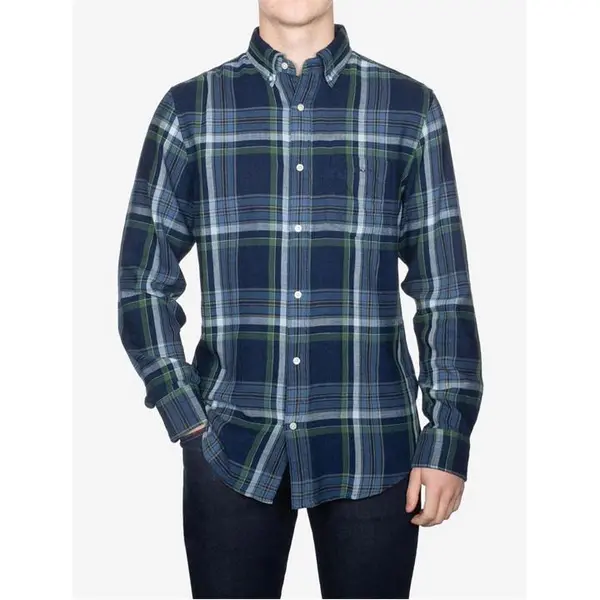 Gant Regular Fit Indigo Twill Check Shirt Oxford Shirt - Long Sleeve S Blue 29827018350