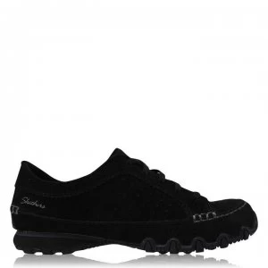 Skechers Bikers Lace Trainers Ladies - Black