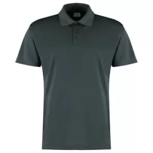 Kustom Kit Mens Micro Mesh Short-Sleeved Polo Shirt (XL) (Dark Graphite)