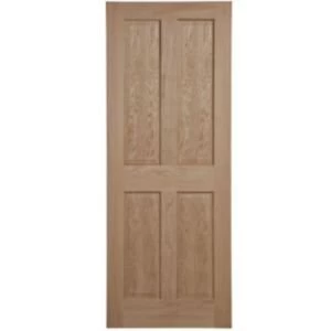 4 Panel Oak Veneer Unglazed Internal Fire Door H1981mm W686mm