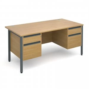 Maestro 25 GL Straight Desk With 2 and 2 Drawer Pedestals 1600mm - gra