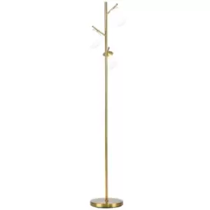 HOMCOM Modern Tree Floor Lamp With 3 Light For Living Room Bedroom Gold