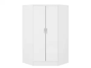 Seconique Nevada White High Gloss 2 Door Corner Wardrobe