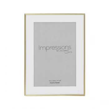 4" x 6" - Impressions Brushed Brass Finish Photo Frame