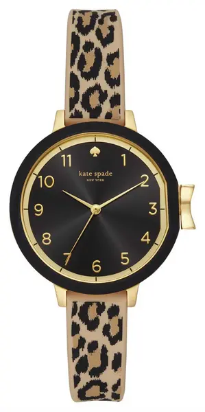 Kate Spade KSW1485 Park Row (34mm) Black Dial / Leopard Watch