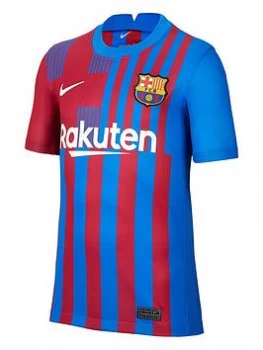 Nike Barcelona Youth 21/22 Home Short Sleeved Stadium Shirt - Blue Size S