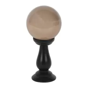 Smoke Grey Small Crystal Ball on Wooden Stand