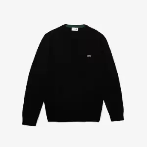 Lacoste Mens Crew Neck Wool Sweater Size 4 - M Black