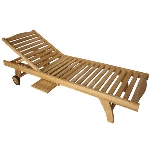 Charles Bentley Wooden Reclining Sun Lounger