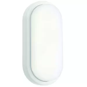 IP54 Outdoor Oval Bulkhead Wall Light Matt White 12W Cool White LED Ceiling Lamp