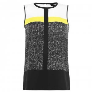 DKNY Sleeveless Colour Block Top - CERULEAN