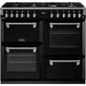 Stoves Richmond Deluxe ST DX RICH D1000DF BK 100cm Dual Fuel Range Cooker - Black - A Rated