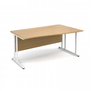 Maestro 25 WL Right Hand Wave Desk 1600mm - White Cantilever Frame oa