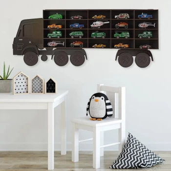 Kamyon - Black Decorative MDF Wall Shelf