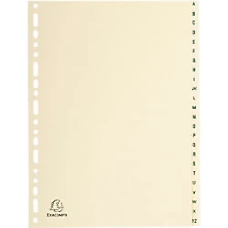 Exacompta Indices 1124E A4 155gsm Ivory Card 24 Part (A - Z) Pack of 10