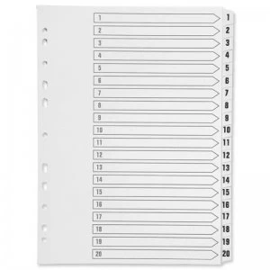 Q-Connect Multi-Punched 1-20 Reinforced White Board A4