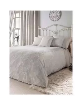 Dreams & Drapes Woven Jasmine Jacquard Duvet Cover Set In Silver