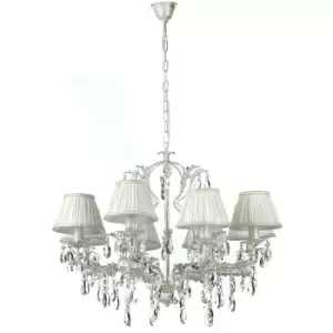 Onli Karen 8 Light Multi Arm Chandelier With Shades, Ivory