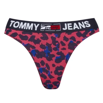 Tommy Bodywear Print Thong - Red Leopard