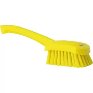 Vikan Short handled hand brush, hard, pack of 10, yellow