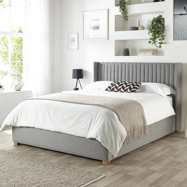 Catherine Lansfield CL Soho Twill Superking Ottoman Bedframe - Grey